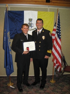 Firefighter Andrew McLaughlin and Cheif Tim Linky